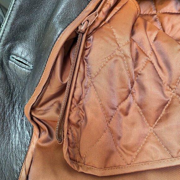 WILSONS Womens Distressed Soft Leather Jacket Size L Button Grunge 90s Y2K Goth - Picture 8 of 16